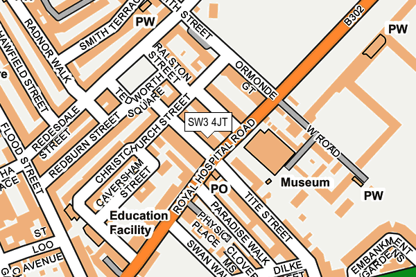 SW3 4JT map - OS OpenMap – Local (Ordnance Survey)