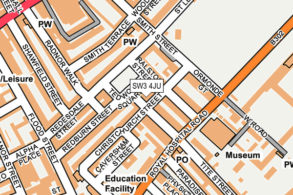 SW3 4JU map - OS OpenMap – Local (Ordnance Survey)