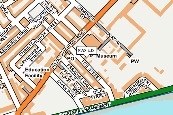 SW3 4JX map - OS OpenMap – Local (Ordnance Survey)