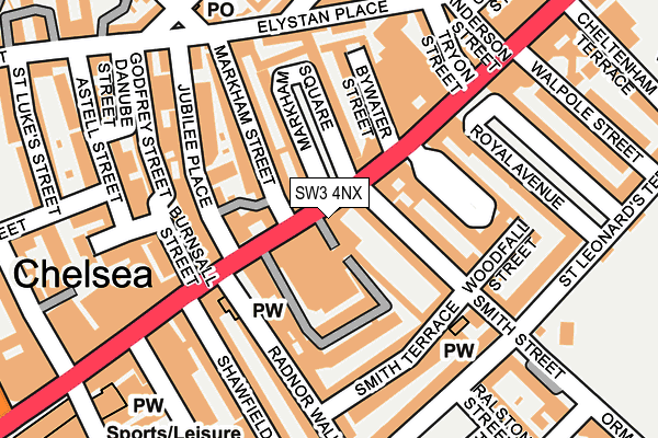 SW3 4NX map - OS OpenMap – Local (Ordnance Survey)