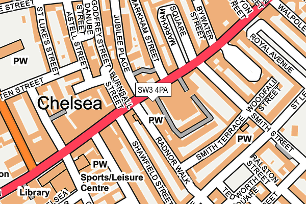 SW3 4PA map - OS OpenMap – Local (Ordnance Survey)