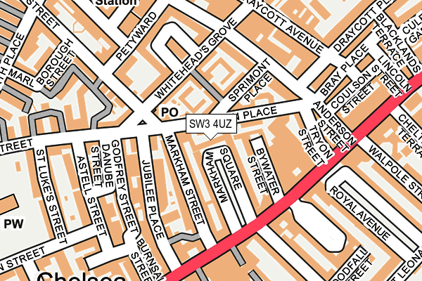 SW3 4UZ map - OS OpenMap – Local (Ordnance Survey)