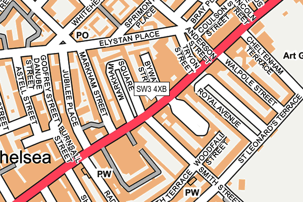SW3 4XB map - OS OpenMap – Local (Ordnance Survey)