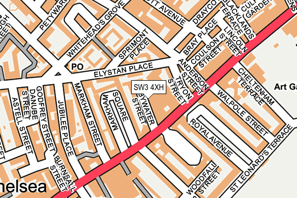 SW3 4XH map - OS OpenMap – Local (Ordnance Survey)