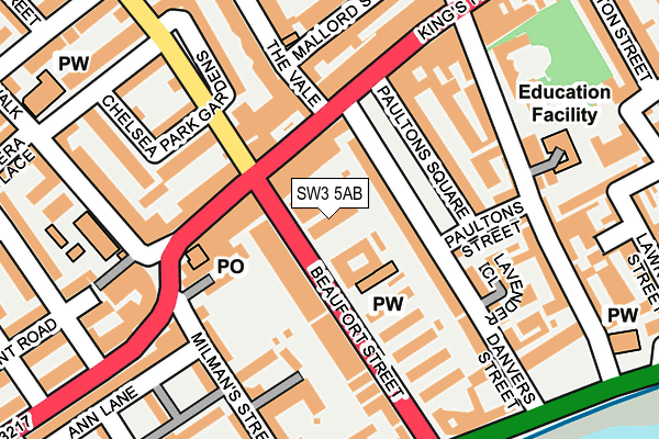 SW3 5AB map - OS OpenMap – Local (Ordnance Survey)