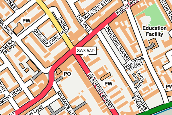SW3 5AD map - OS OpenMap – Local (Ordnance Survey)