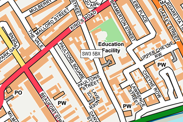 SW3 5BX map - OS OpenMap – Local (Ordnance Survey)