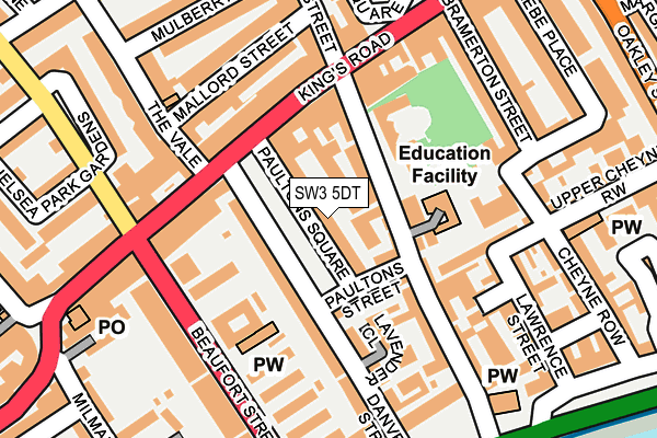 SW3 5DT map - OS OpenMap – Local (Ordnance Survey)
