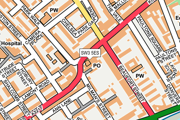 SW3 5ES map - OS OpenMap – Local (Ordnance Survey)