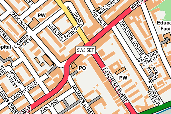 SW3 5ET map - OS OpenMap – Local (Ordnance Survey)