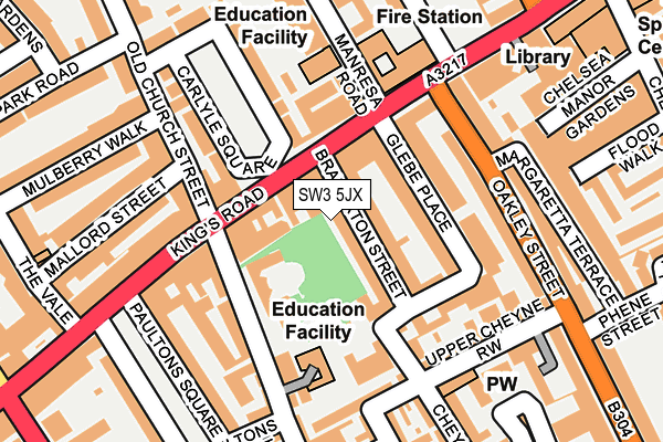 SW3 5JX map - OS OpenMap – Local (Ordnance Survey)