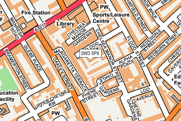 SW3 5PX map - OS OpenMap – Local (Ordnance Survey)