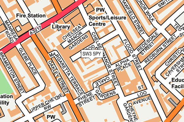 SW3 5PY map - OS OpenMap – Local (Ordnance Survey)