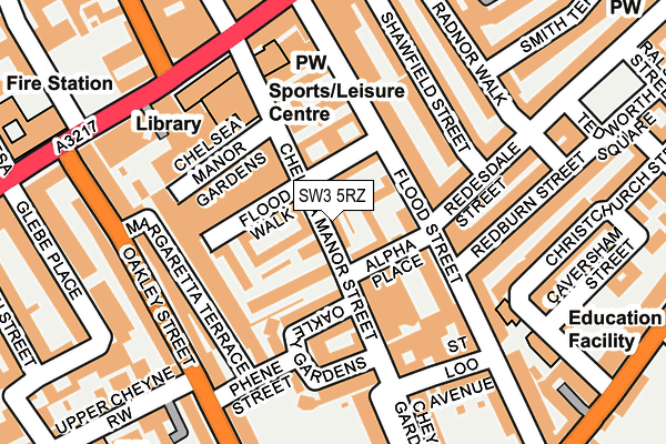 SW3 5RZ map - OS OpenMap – Local (Ordnance Survey)