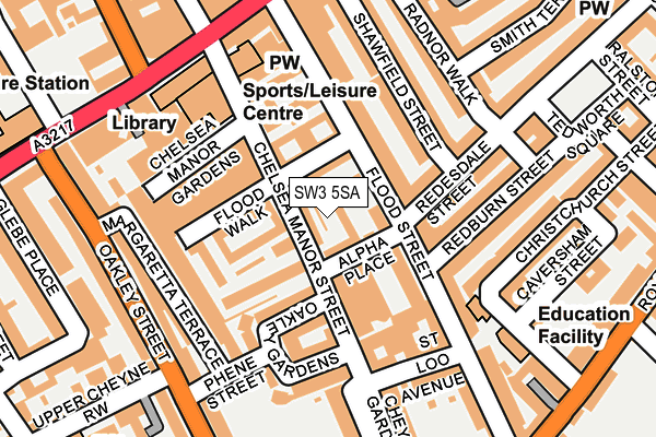 SW3 5SA map - OS OpenMap – Local (Ordnance Survey)