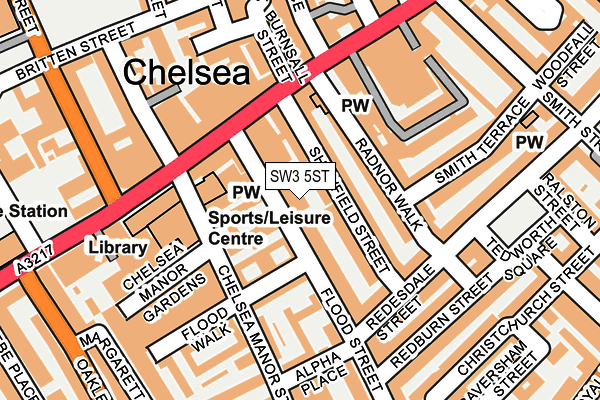 SW3 5ST map - OS OpenMap – Local (Ordnance Survey)