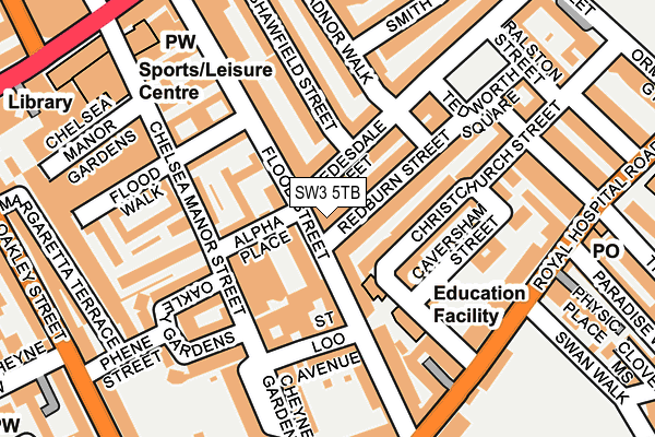 SW3 5TB map - OS OpenMap – Local (Ordnance Survey)