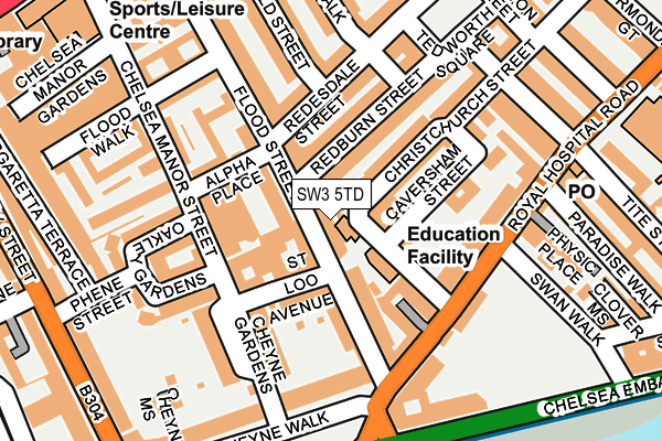 SW3 5TD map - OS OpenMap – Local (Ordnance Survey)