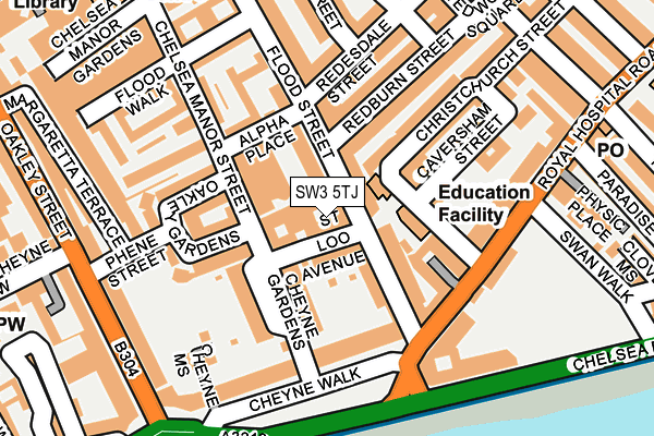 SW3 5TJ map - OS OpenMap – Local (Ordnance Survey)