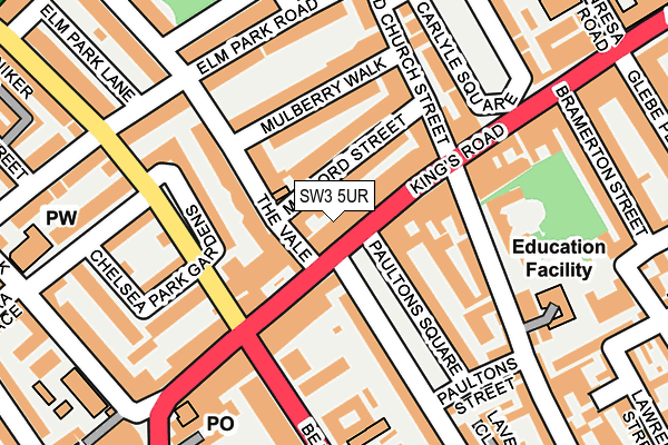 SW3 5UR map - OS OpenMap – Local (Ordnance Survey)