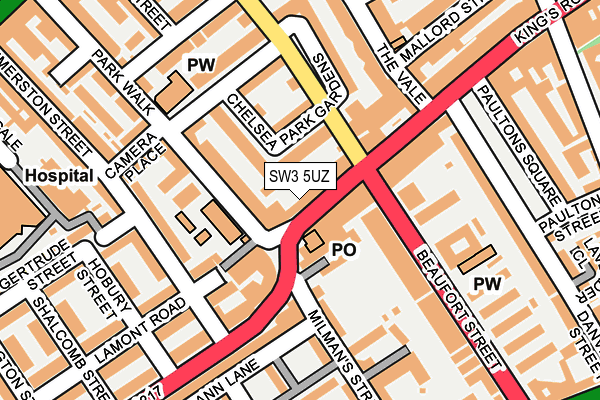 SW3 5UZ map - OS OpenMap – Local (Ordnance Survey)