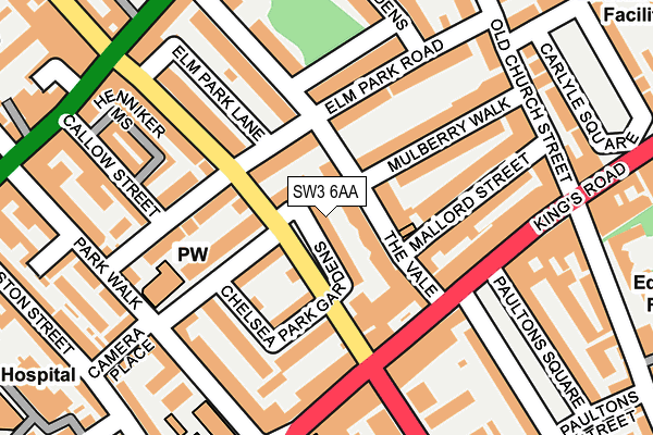 SW3 6AA map - OS OpenMap – Local (Ordnance Survey)