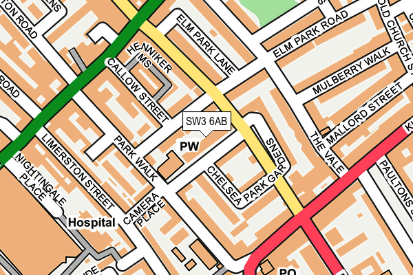 SW3 6AB map - OS OpenMap – Local (Ordnance Survey)