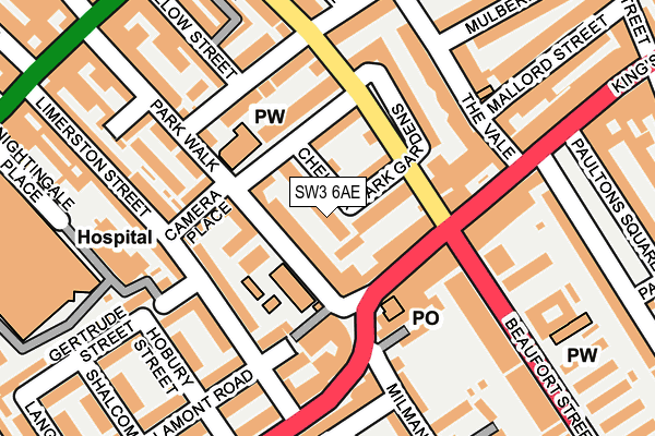 SW3 6AE map - OS OpenMap – Local (Ordnance Survey)