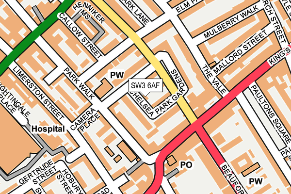 SW3 6AF map - OS OpenMap – Local (Ordnance Survey)