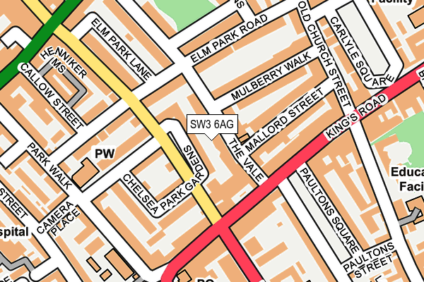 SW3 6AG map - OS OpenMap – Local (Ordnance Survey)