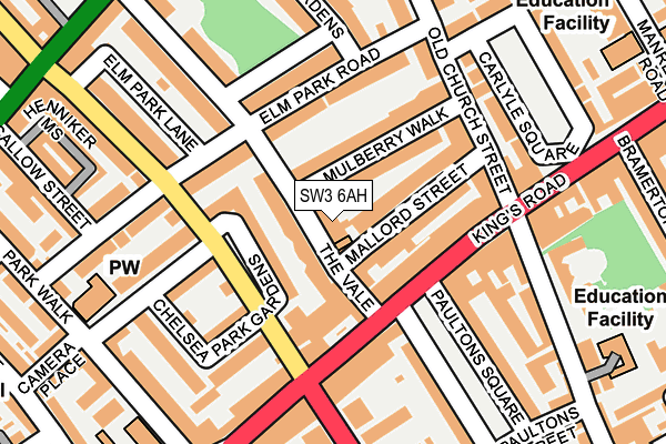SW3 6AH map - OS OpenMap – Local (Ordnance Survey)