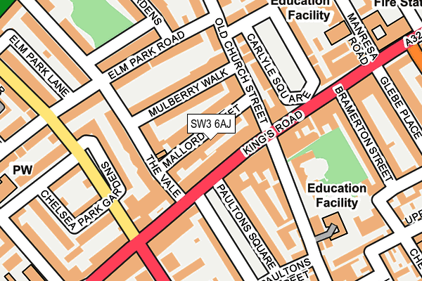 SW3 6AJ map - OS OpenMap – Local (Ordnance Survey)