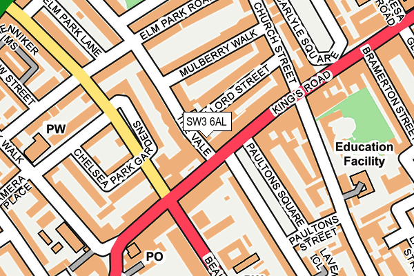 SW3 6AL map - OS OpenMap – Local (Ordnance Survey)
