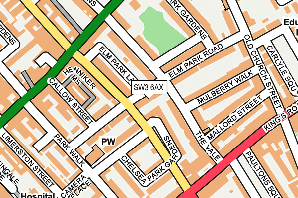 SW3 6AX map - OS OpenMap – Local (Ordnance Survey)