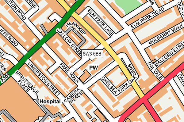 SW3 6BB map - OS OpenMap – Local (Ordnance Survey)