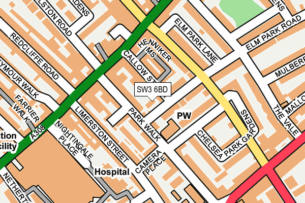 SW3 6BD map - OS OpenMap – Local (Ordnance Survey)