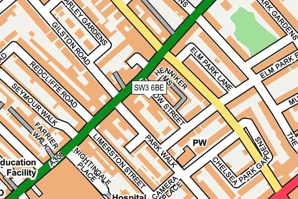 SW3 6BE map - OS OpenMap – Local (Ordnance Survey)