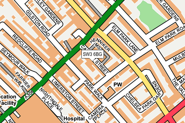 SW3 6BG map - OS OpenMap – Local (Ordnance Survey)