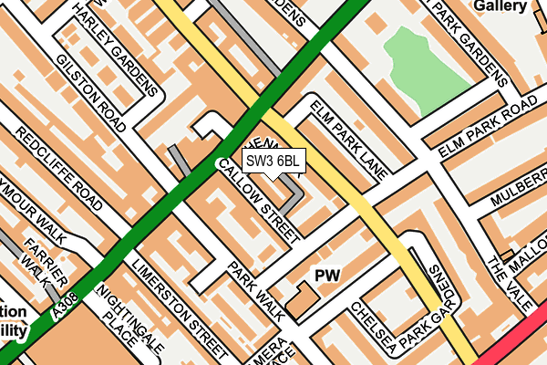 SW3 6BL map - OS OpenMap – Local (Ordnance Survey)