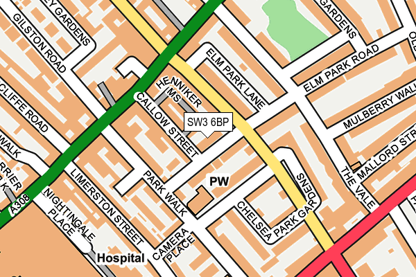 SW3 6BP map - OS OpenMap – Local (Ordnance Survey)