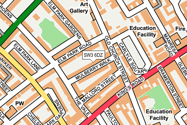 SW3 6DZ map - OS OpenMap – Local (Ordnance Survey)