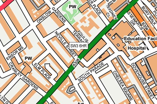 SW3 6HR map - OS OpenMap – Local (Ordnance Survey)