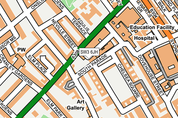 SW3 6JH map - OS OpenMap – Local (Ordnance Survey)