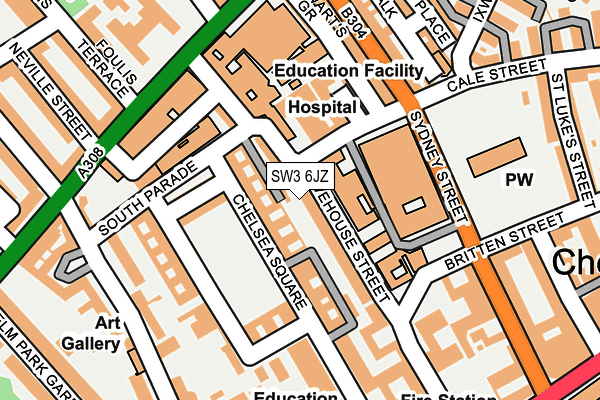 SW3 6JZ map - OS OpenMap – Local (Ordnance Survey)