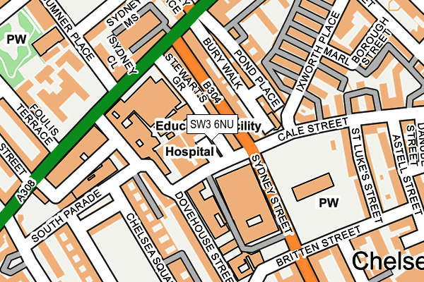 SW3 6NU map - OS OpenMap – Local (Ordnance Survey)