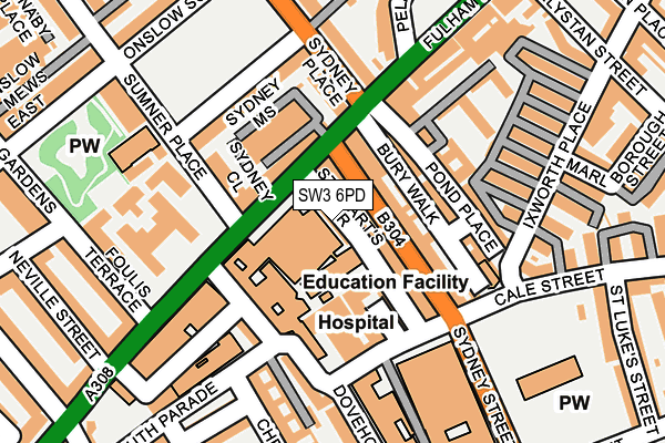 SW3 6PD map - OS OpenMap – Local (Ordnance Survey)