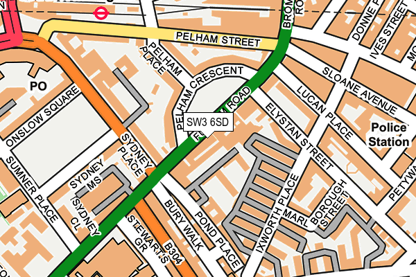 SW3 6SD map - OS OpenMap – Local (Ordnance Survey)