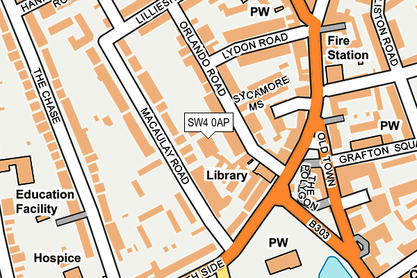 SW4 0AP map - OS OpenMap – Local (Ordnance Survey)