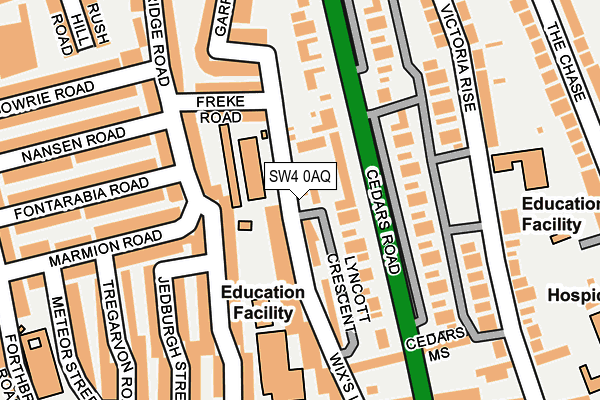 SW4 0AQ map - OS OpenMap – Local (Ordnance Survey)