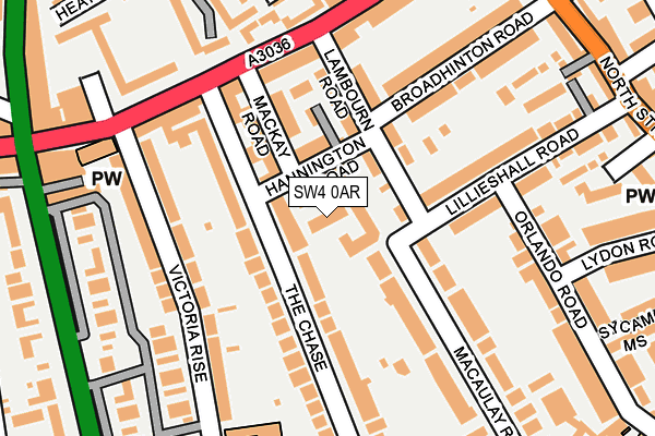 SW4 0AR map - OS OpenMap – Local (Ordnance Survey)